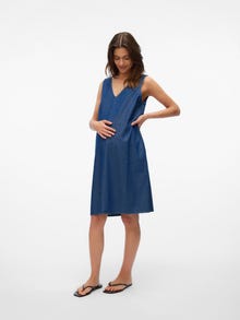 MAMA.LICIOUS MLLAMINA Gravidklänning -Dark Medium Blue Denim - 20023163