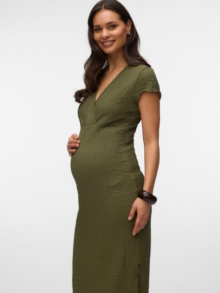MLNOELA Maternity Dress | Light Green | MAMA.LICIOUS MLNOELA Maternity Dress | Light Green | MAMA.LICIOUS
