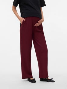 MAMA.LICIOUS Wide Leg Fit Trousers -Tawny Port - 20023427