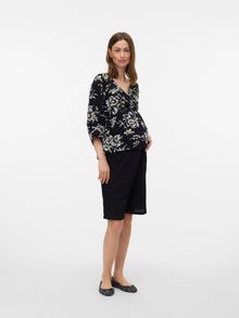 MAMA.LICIOUS Normal geschnitten V-Ausschnitt Top -Black - 20023511