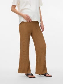 MAMA.LICIOUS Flared Fit High rise Trousers -Toasted Coconut - 20023545
