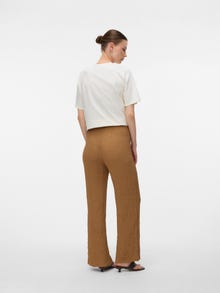 MAMA.LICIOUS Flared Fit High rise Trousers -Toasted Coconut - 20023545