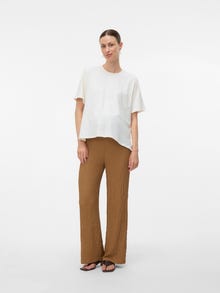 MAMA.LICIOUS Flared Fit High rise Trousers -Toasted Coconut - 20023545