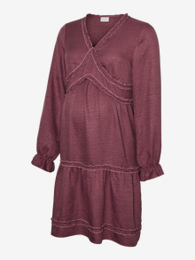 MAMA.LICIOUS MLADA Maternity Dress -Bordeaux - 20023574