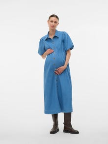 MAMA.LICIOUS VMMCASSIDY Graviditetskjole -Medium Blue Denim - 20023807