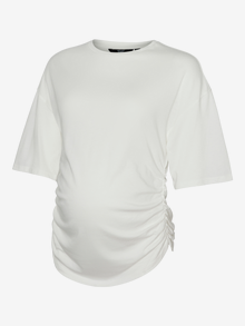 MAMA.LICIOUS Regular Fit Round Neck T-Shirt -Snow White - 20023883
