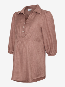 MAMA.LICIOUS V-Ausschnitt Tunika -Carob Brown - 20023907