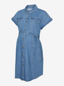 MAMA.LICIOUS VMMNOTUS Graviditetskjole -Medium Blue Denim - 20023937