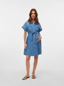 MAMA.LICIOUS VMMNOTUS Graviditetskjole -Medium Blue Denim - 20023937