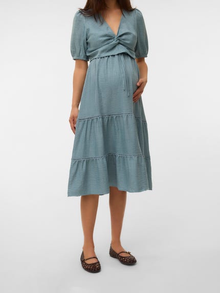Jupe Longue Maxi Grossesse Mamalicious Mlemma - Taille Haute Élastique En Coton Bio, Ultra Confortable