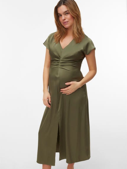 MLNOELA Maternity Dress | Light Green | MAMA.LICIOUS MLNOELA Maternity Dress | Light Green | MAMA.LICIOUS