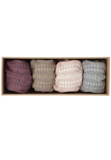 MAMA.LICIOUS 4-pack non-slip baby-socks -Misty plum mix - 33333330