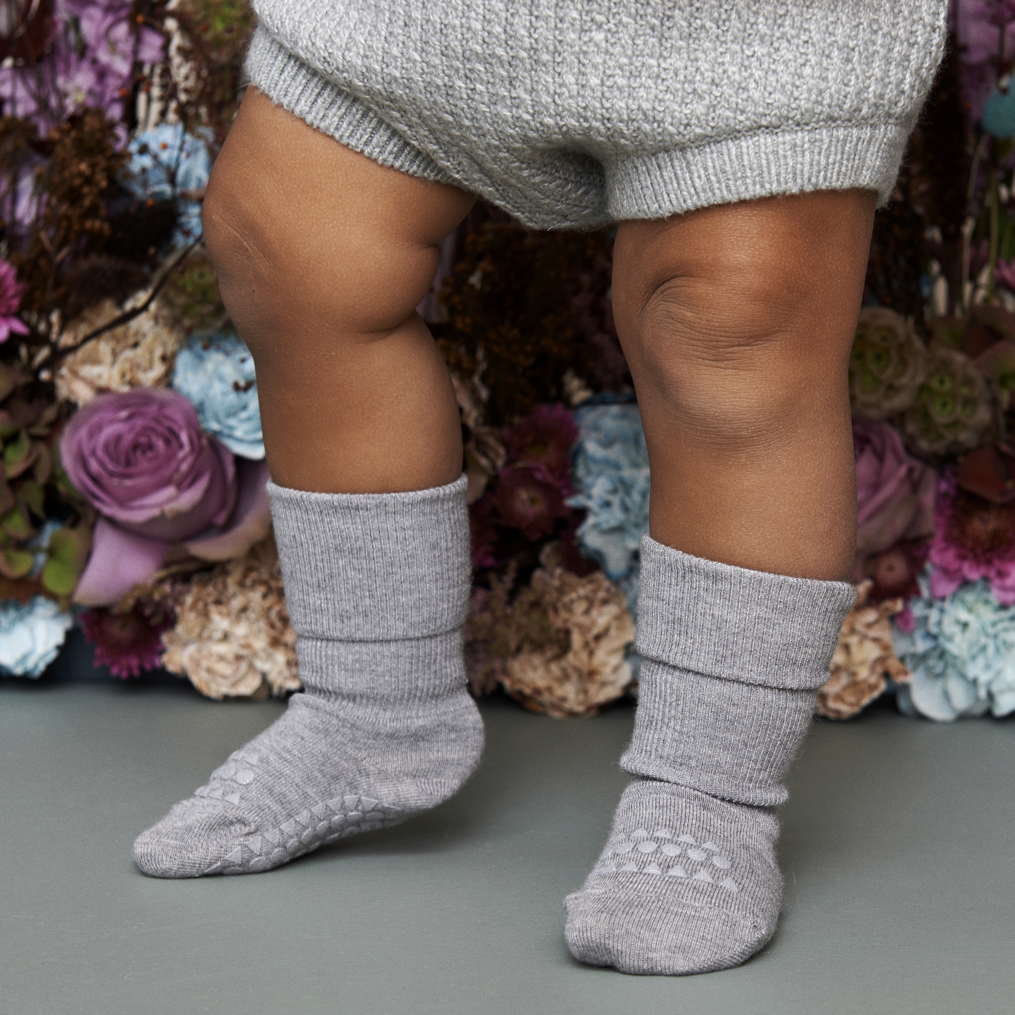 MAMA.LICIOUS Wool Non-slip baby-socks  -Grey Melange - 33333333