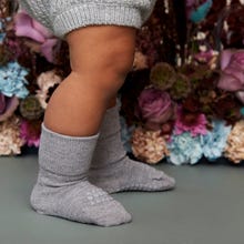 MAMA.LICIOUS Gobabygo Non-slip socks - Wool -Grey Melange - 33333333