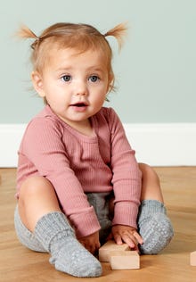 MAMA.LICIOUS Alpaca antislip baby-sokken -Grey Melange - 33333335