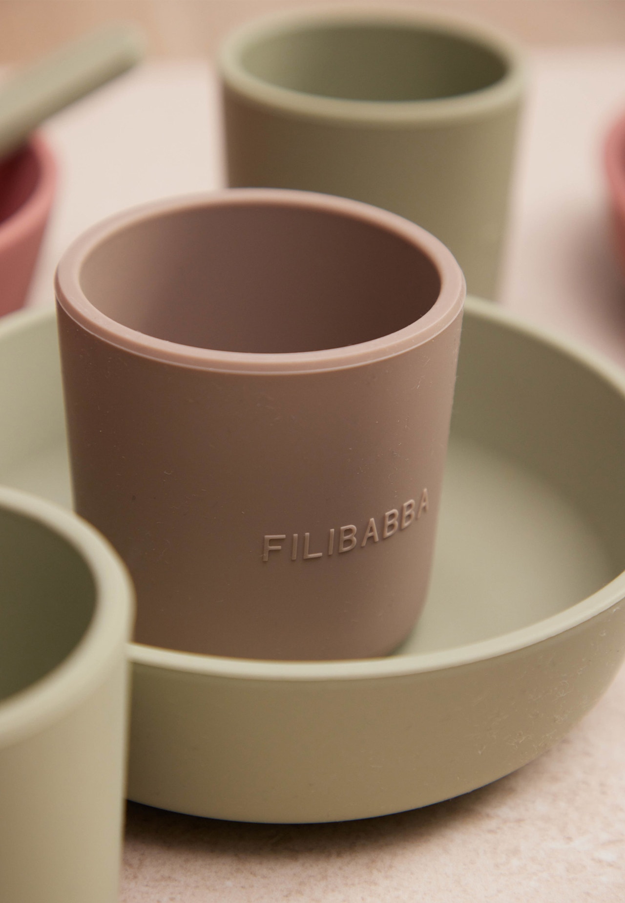 MAMA.LICIOUS Filibabba silicone cup, 2-pack -Warm Grey - 44444416