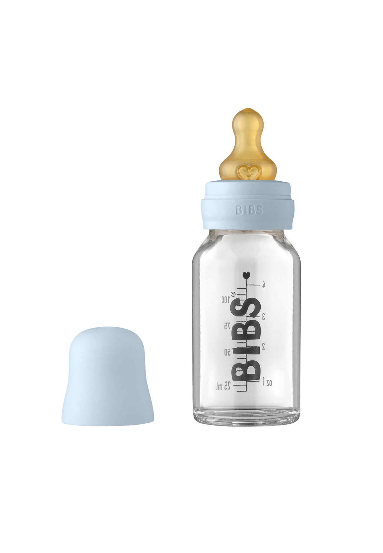 MAMA.LICIOUS BIBS Baby Glass Bottle Latex -Baby Blue - 77777768